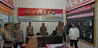 Operasi Mantab Brata Seligi 2023-2024, Pamatwil Polda Kepri Tinjau Pengamanan Pemilu di Polres Natuna