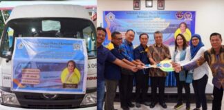 Peduli Pendidikan Kepri, Cen Sui Lan Serahkan Bantuan Mobil Bus ke STIE Bentara Persada Batam