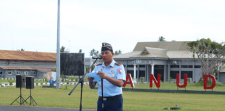 Peringati Hari Bela Negara Ke-75, Danlanud Raden Sadjad Natuna Bacakan Amanat Presiden RI