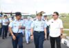 Bupati Natuna Bersama Forkopimda Sambut Kedatangan Pangkoopsud I TNI AU