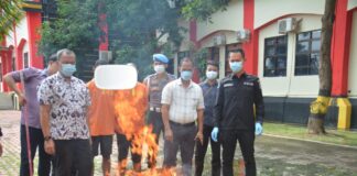 Polda Kepri Melakukan Pemusnahan Barang Bukti Narkotika Jenis Ganja Sebanyak 2.109,9 Gram