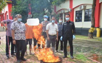 Polda Kepri Melakukan Pemusnahan Barang Bukti Narkotika Jenis Ganja Sebanyak 2.109,9 Gram
