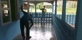 Lanjutkan Program KBN, Lanal Ranai Gelar Kerja Bakti di Masjid Baitul Makmur