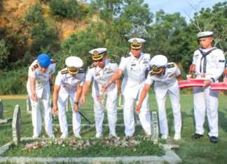 Danlanal Lhokseumawe Pimpin Upacara Ziarah Dan Tabur Bunga Jelang Hari Dharma Samudera Tahun 2024
