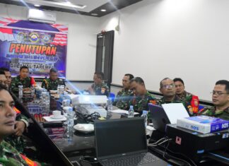 Katim Kolat Koarmada I dan Danlanal Tarempa Tutup Glagaspur Lanal Tarempa