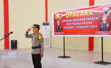 Wakapolres Natuna Pimpin Upacara Kenaikan Pangkat Pegawai Negeri Sipil