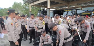 Kapolres Lingga Pimpin Apel Pengecekan Kesiapan Personel Pengamanan TPS Pemilu 2024