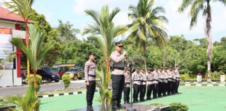 Kapolres Natuna Pimpin Apel Pergeseran Pasukan Pengamanan TPS Pemilu 2024