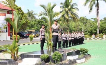Kapolres Natuna Pimpin Apel Pergeseran Pasukan Pengamanan TPS Pemilu 2024