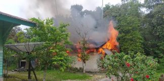 Kebakaran Hanguskan Rumah Pasutri Lansia di Desa Panggak Darat, Lingga