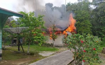 Kebakaran Hanguskan Rumah Pasutri Lansia di Desa Panggak Darat, Lingga
