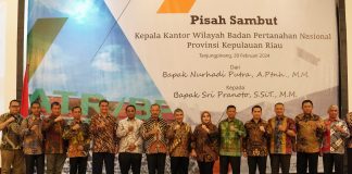Sekdaprov Adi Prihantara Hadiri Pisah Sambut Kepala BPN Kepulauan Riau