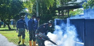 Fogging di Lanud RSA Natuna Bukti Komitmen TNI AU Jaga Kesehatan Prajurit