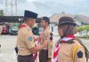 Danlanal Ranai Lantik Anggota Pramuka Saka Bahari Tahun 2024
