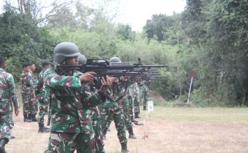 Pertahankan Kemampuan Prajurit, Lanal Lhokseumawe Melaksanakan Latihan Menembak