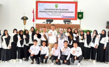 Lantik Pengurus Forum Anak Periode 2024-2025, Bupati Sampaikan Beberapa Pesan