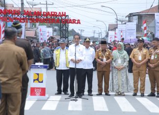 Diwakili Sekda, Bupati Asahan Hadiri Presiden Jokowi Resmikan Jalan Inpres