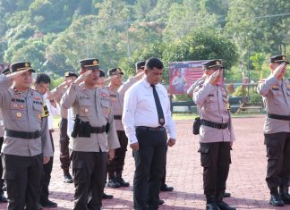 Polres Lingga Gelar Upacara Hari Kesadaran Nasional dan Prosesi PTDH Personel Melanggar Kode Etik