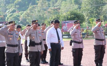 Polres Lingga Gelar Upacara Hari Kesadaran Nasional dan Prosesi PTDH Personel Melanggar Kode Etik