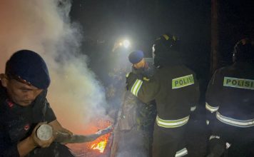 Satbrimob Polda Kepri Berhasil Padamkan Kebakaran Hutan dan Lahan di Kawasan Bandara Hang Nadim Batam