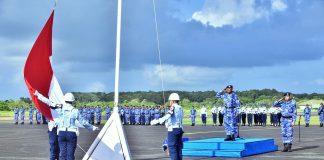 Lanud Raden Sadjad Natuna Gelar Upacara Bendera 17-an