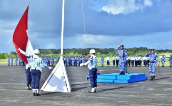 Lanud Raden Sadjad Natuna Gelar Upacara Bendera 17-an