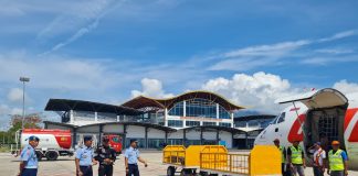 Pastikan Keamanan dan Kenyamanan Pemudik, Danlanud RSA Natuna Cek Kesiapan Bandara