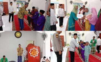 Safari Ramdhan Puasa ke-19, Satpol PP dan Pemdes Pena”ah Salurkan 35 Paket Sembako