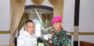 Bupati Lingga M. Nizar Terima Kunjungan Silaturahmi Komandan Puslatpurmar 9 Dabo Singkep