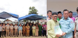 Nizar Bersama Kepala BPN Lingga Serahkan 297 Sertifikat di Dua Desa