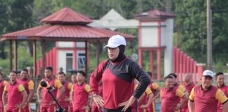 Jaga Kebugaran Personel Polres Lingga Dengan Olahraga Bersama