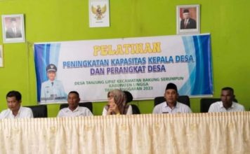 Pemerintah Desa Kecamatan Bakung Serumpun Menggelar Pelatihan Kapasitas Aparatur Desa