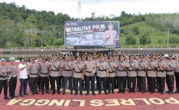 Kapolres Lingga Pimpin Upacara Sertijab dan Pelantikan PJU