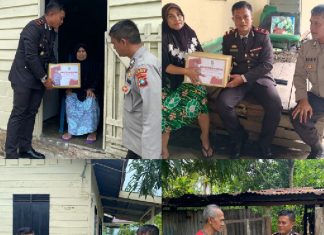 Polsek Dabo Singkep Serahkan Bantuan Sembako untuk Masyarakat