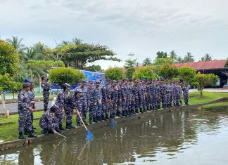 Program Ketahanan Pangan Lanal Ranai Laksanakan Panen Ikan Nila