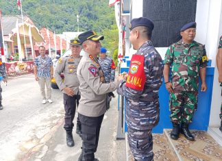 Danlanal Tarempa Menerima Kunjungan Silaturahmi Kapolres Kepulauan Anambas Baru