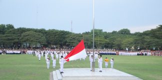 Upacara Penurunan Bendera Merah Putih Tingkat Kabupaten Asahan Berjalan Lancar