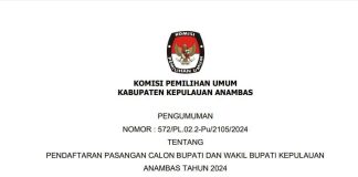 Pengumuman KPU Anambas, Tentang Pendaftaran Pasangan Calon Bupati dan Wakil Bupati Kabupaten Kepulauan Anambas Tahun 2024