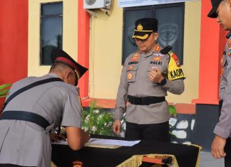 Kapolres Pimpin Serah Terima Jabatan Kabaglog Kepulauan Anambas