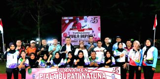 Turnamen Bola Voli Natuna 2024 Dibuka, Danlanud Raden Sadjad Natuna Dukung Pembinaan Atlet Muda