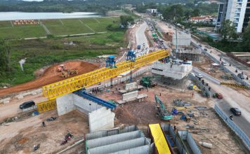 Pekerjaan Flyover Sei Ladi Memasuki Tahap Pemasangan Balok Girder