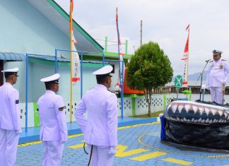 Semangat Peringatan HUT Ke-79 TNI AL di Lanal Tarempa