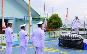 Semangat Peringatan HUT Ke-79 TNI AL di Lanal Tarempa