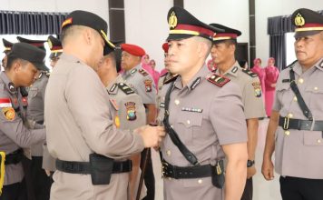 Kapolres Pimpin Upacara Sertijab dan Pelantikan Pejabat Utama Polres Lingga