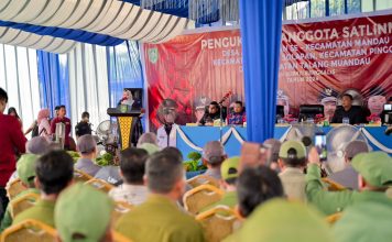 Bupati Bengkalis Kukuhkan Satlinmas Desa dan Kelurahan Empat Kecamatan di Duri