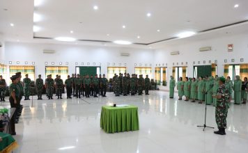 Kolonel Inf Andri Hadiyanto Pimpin Upacara Kenaikan Pangkat Personil Kodim 0318/Natuna