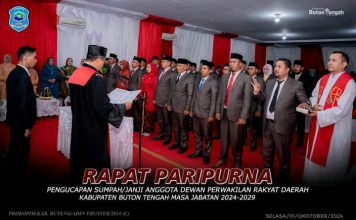 25 Anggota DPRD Kabupaten Buton Tengah Resmi Dilantik
