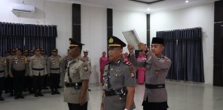 AKBP Apri Fajar Hermanto, S.I.K., Pimpin Upacara Sertijab Kapolsek Daik Lingga
