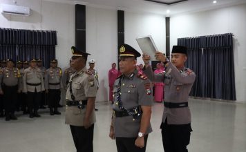 AKBP Apri Fajar Hermanto, S.I.K., Pimpin Upacara Sertijab Kapolsek Daik Lingga