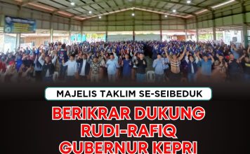 Gemuruh Majelis Taklim Se-Kecamatan Seibeduk Berikrar Dukung Rudi-Rafiq Gubernur